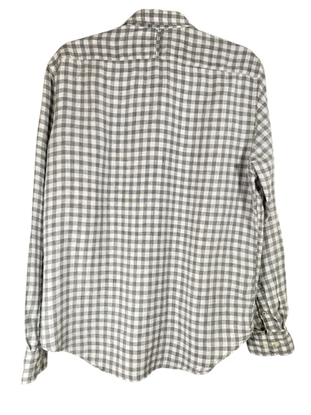 BANANA REPUBLIC Men’s Camden Fit Linen Gingham Check Button Down Shirt M